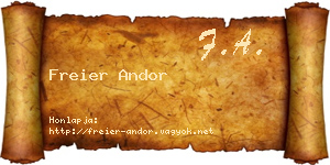 Freier Andor névjegykártya