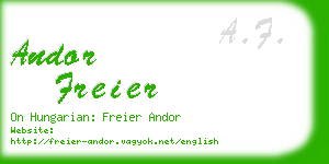 andor freier business card